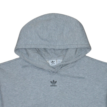 Adidas Womens Grey Pullover Hoodie Size 10 Logo Print Hooded Sweatshirt
