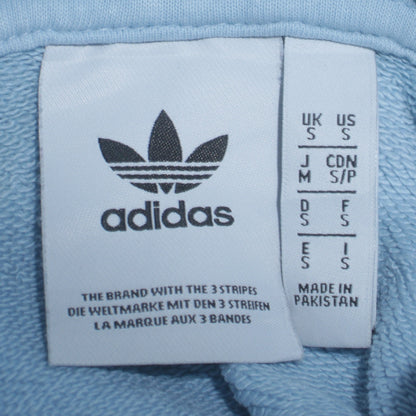 adidas Men Blue Small Pullover Hoodie Sweatshirt Logo Fleece