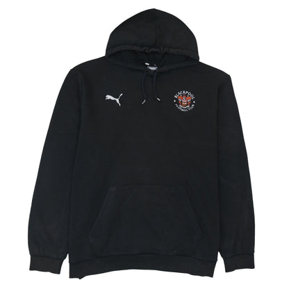 Puma Men's Black 2XL Pullover Hoodie Blackpool FC Embroidered Sportswear