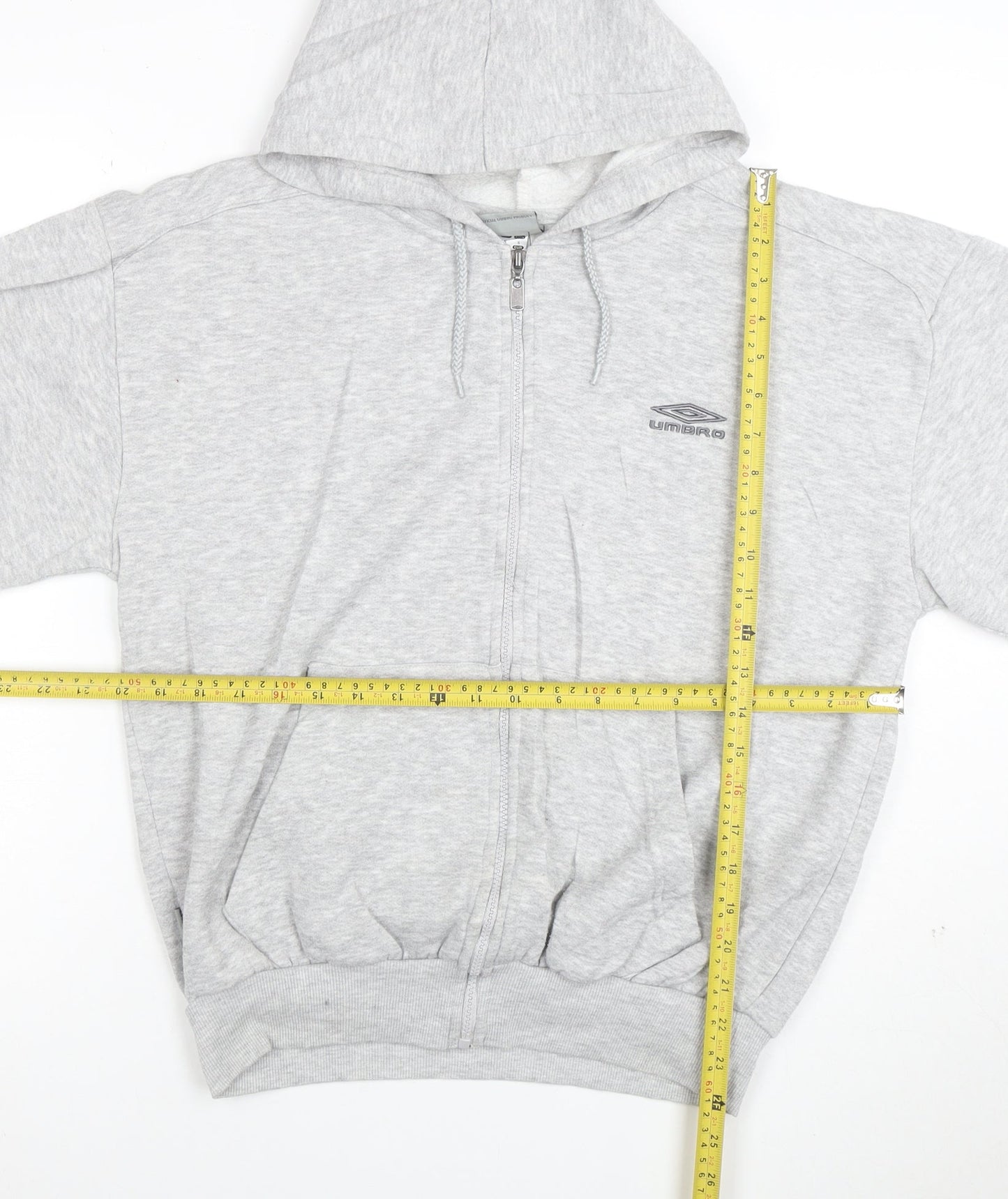 Umbro Womens Grey Full Zip Short Sleeve Hoodie Size S