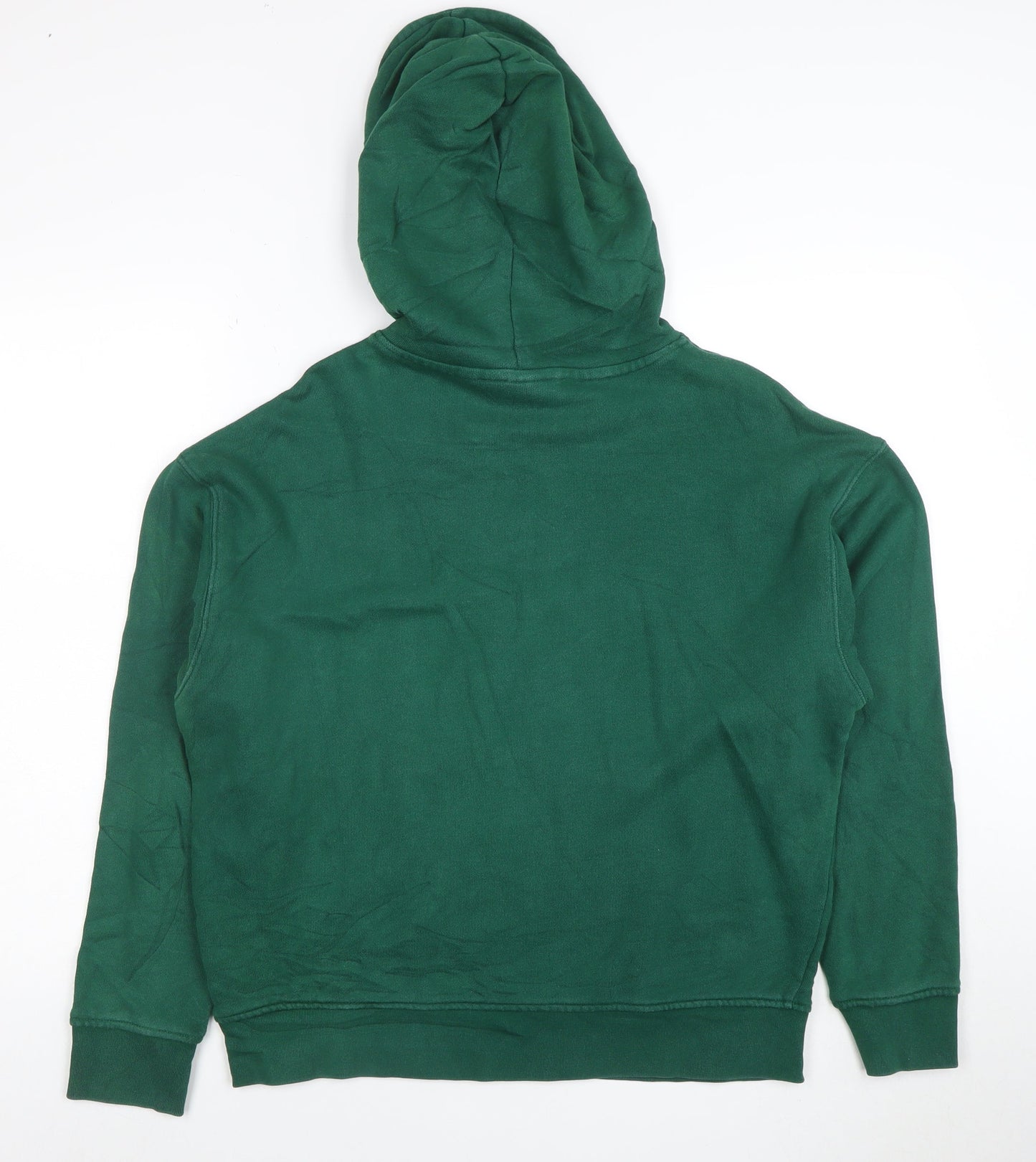 Adidas Women Green Pullover Hoodie Size S Logo Print Cotton Blend