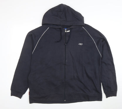 Reebok Men’s Black Full Zip Hoodie L Sportswear Sweatshirt