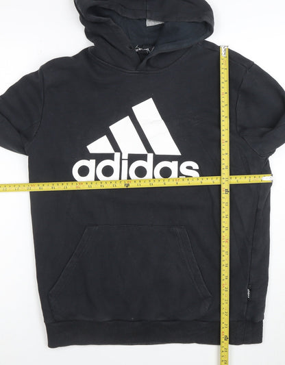 Adidas Men's Black Pullover Hoodie Fleece Medium Regular Fit