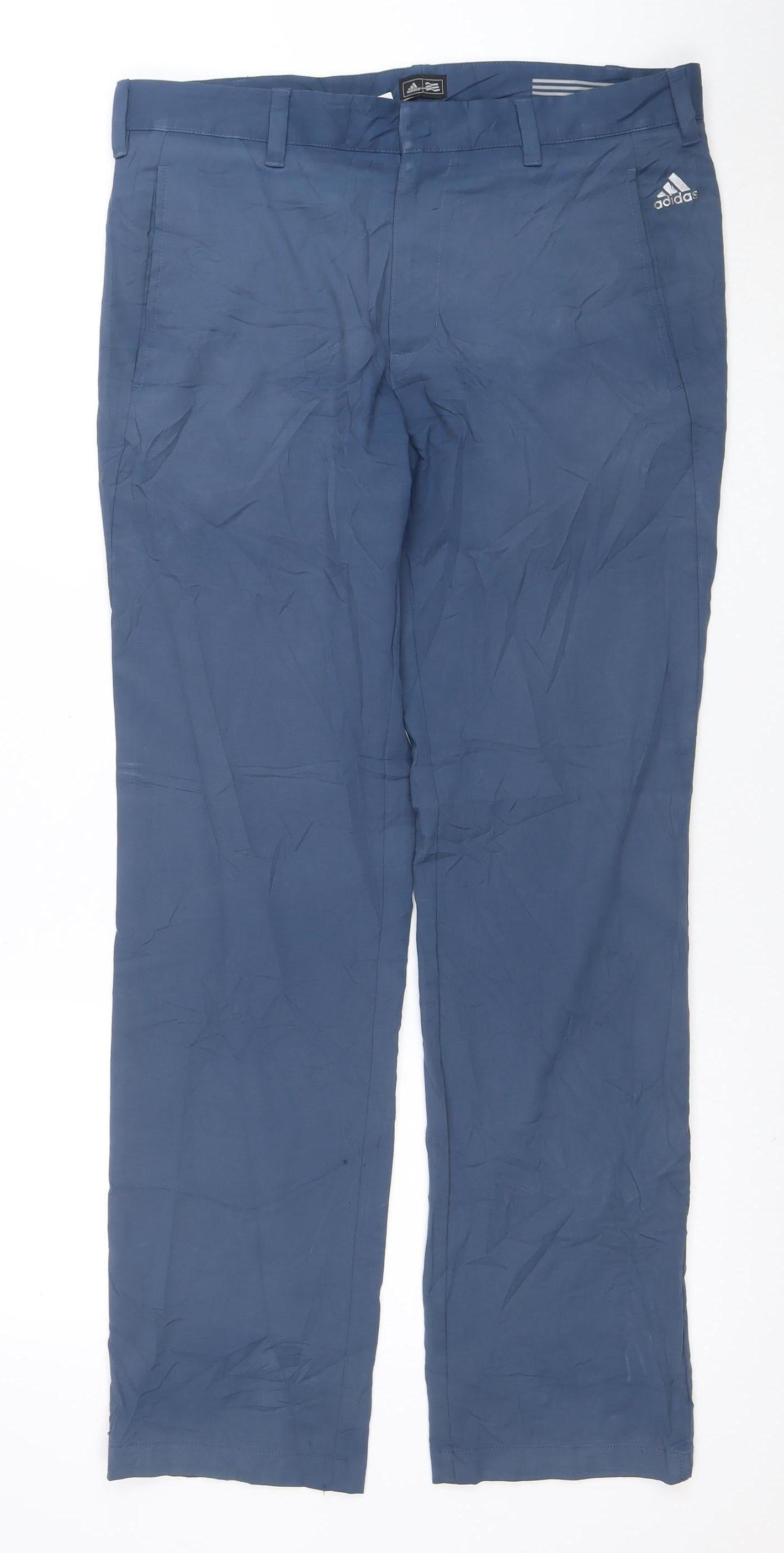 Adidas Men's Blue Regular Fit Chino Trousers 32X32