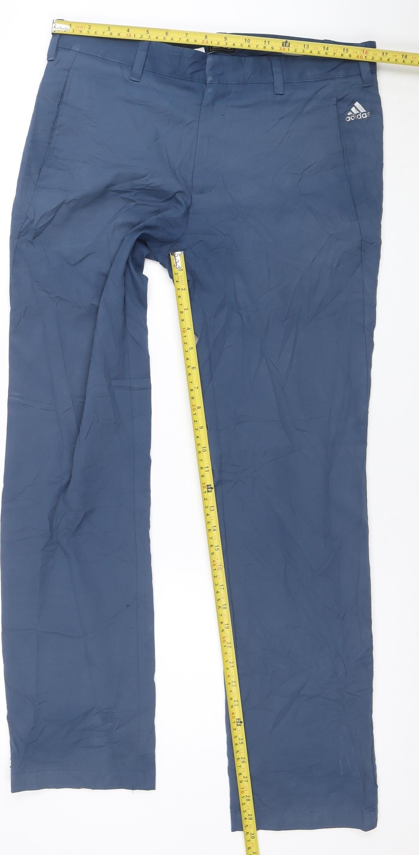 Adidas Men's Blue Regular Fit Chino Trousers 32X32