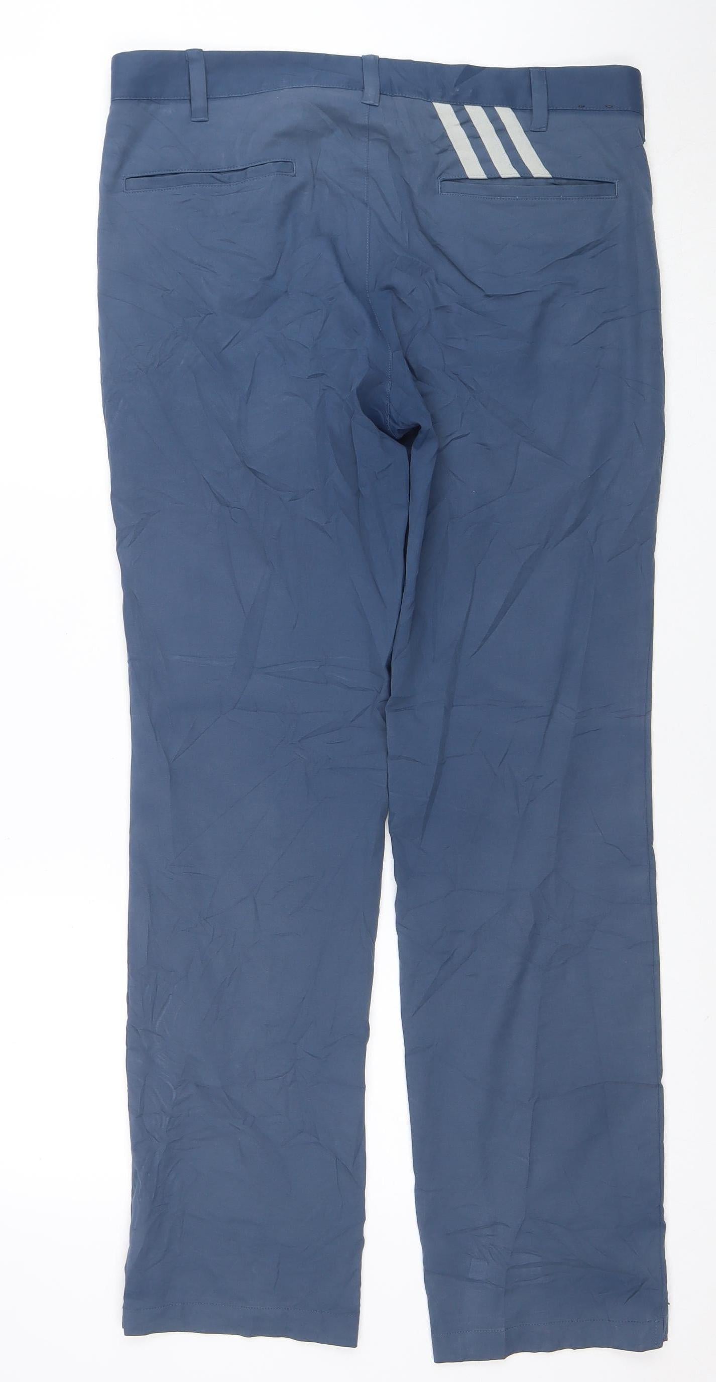 Adidas Men's Blue Regular Fit Chino Trousers 32X32