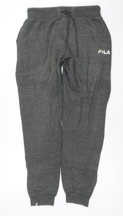 Fila Men's Grey Jogger Trousers M Regular Fit Cotton Blend