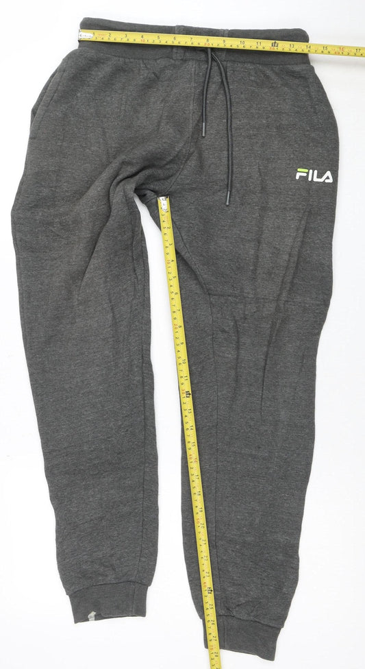 Fila Men's Grey Jogger Trousers M Regular Fit Cotton Blend