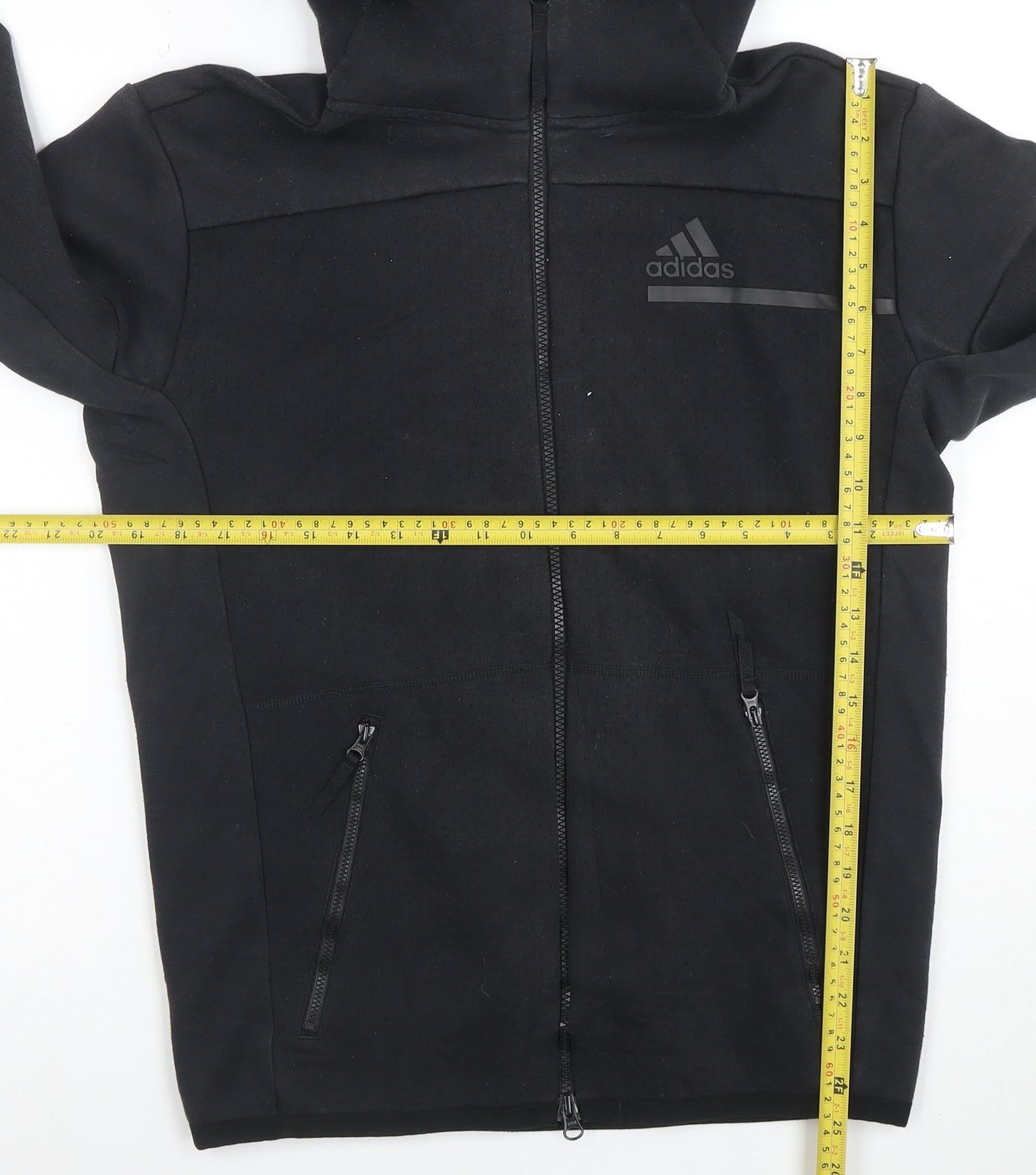 adidas Men's Black Full Zip Hoodie Size S Regular Fit Sportswear
