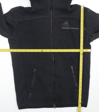 adidas Men's Black Full Zip Hoodie Size S Regular Fit Sportswear