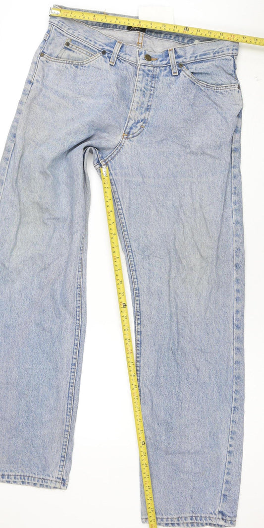 Lee Riders Men's Blue 36in Waist Light Wash Straight Denim Jeans