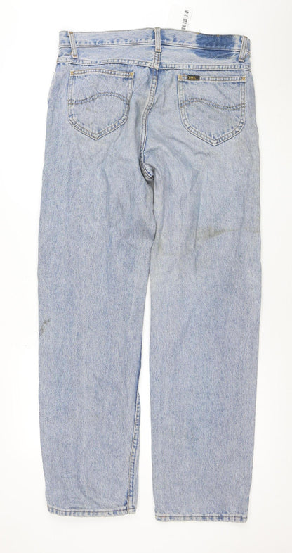 Lee Riders Men's Blue 36in Waist Light Wash Straight Denim Jeans