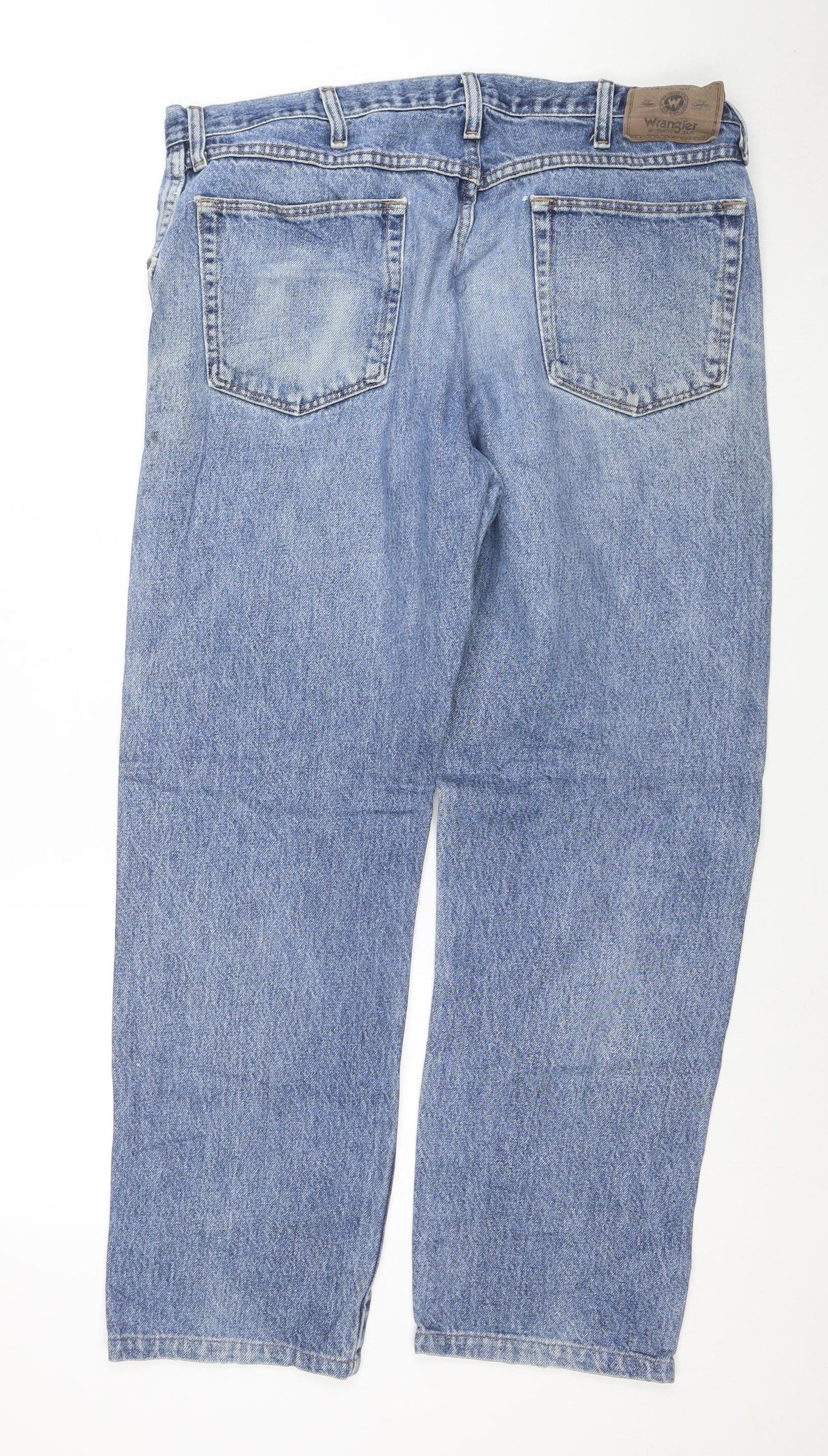 Wrangler Men Blue 36x30 Regular Fit Straight Denim Jeans