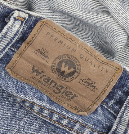 Wrangler Men Blue 36x30 Regular Fit Straight Denim Jeans