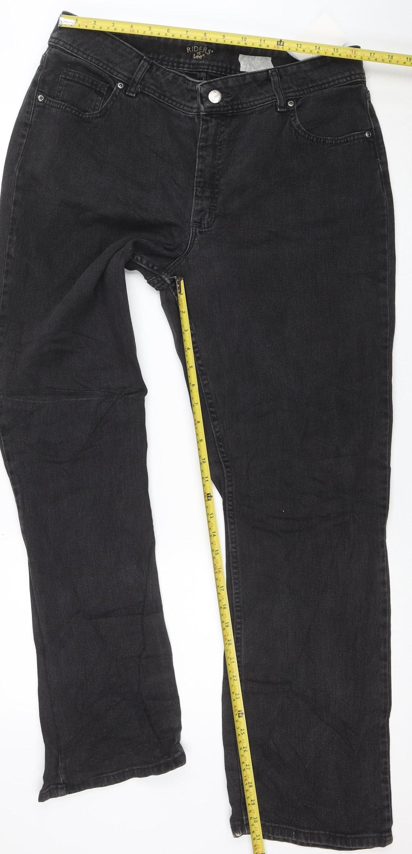 Lee Riders Women's Black Straight Jeans Size 18 Regular Fit