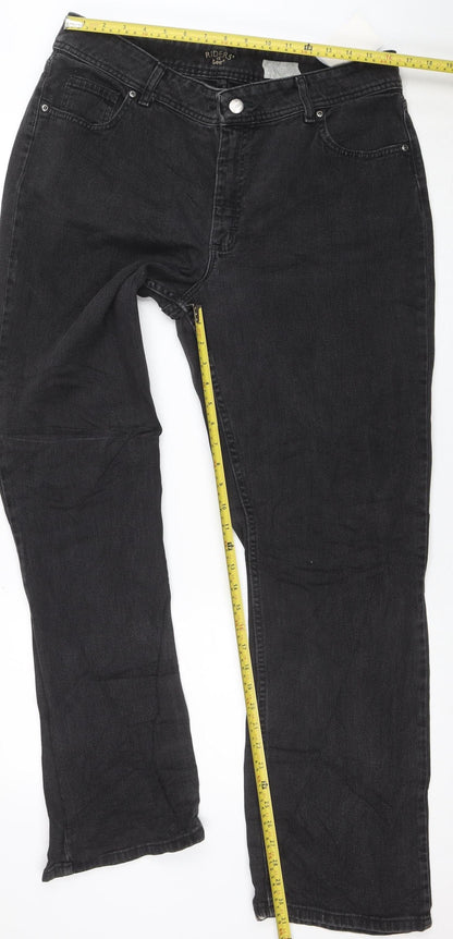 Lee Riders Women's Black Straight Jeans Size 18 Regular Fit