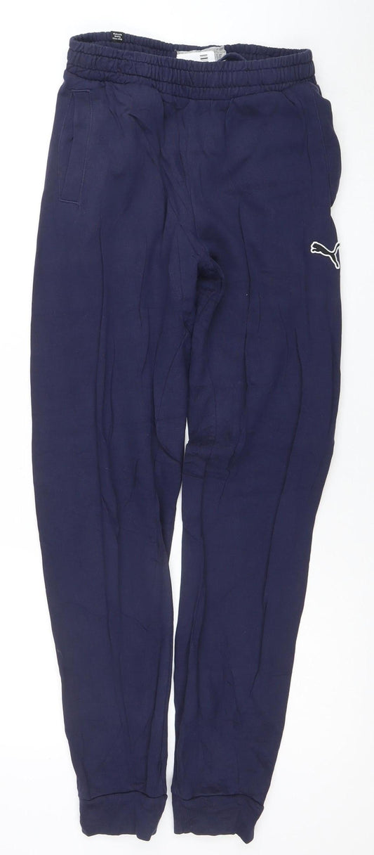 Puma Men's Blue Jogger Trousers Size S Elastic Waist Activewear