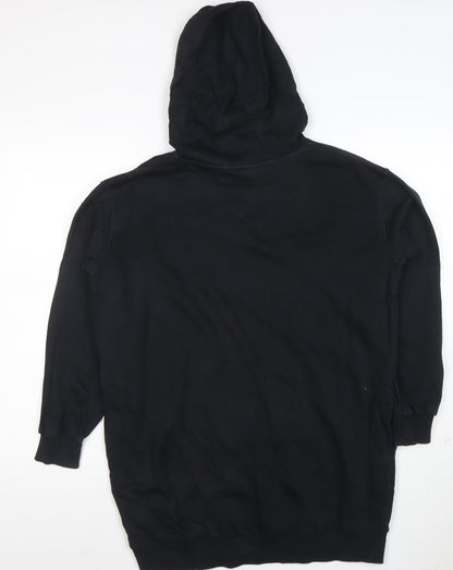 Nike Women Black Long Sleeve Pullover Hoodie L Cotton Blend