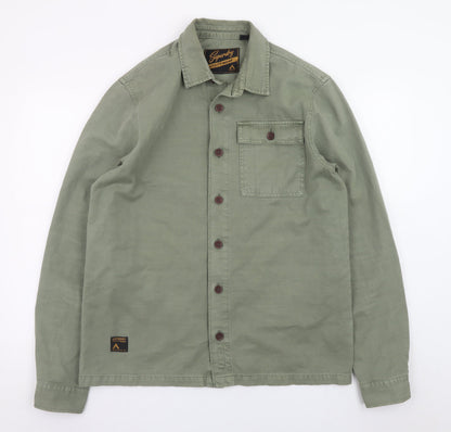 Superdry Men’s Green Cotton Utility Jacket Medium Casual Workwear