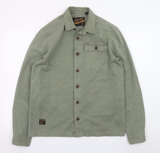 Superdry Men’s Green Cotton Utility Jacket Medium Casual Workwear