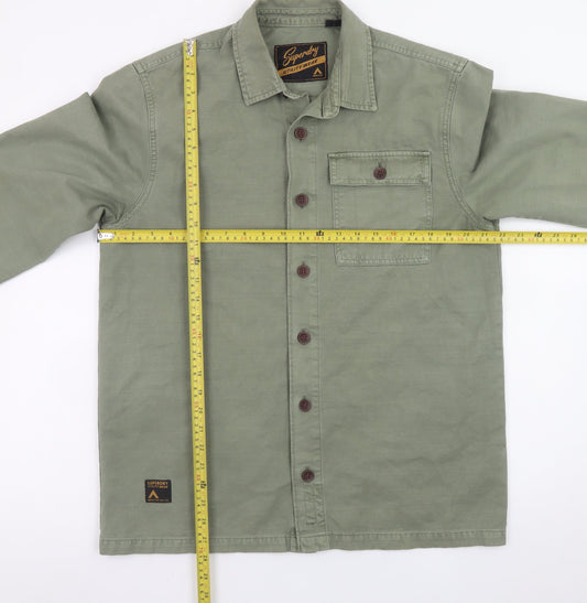 Superdry Men’s Green Cotton Utility Jacket Medium Casual Workwear