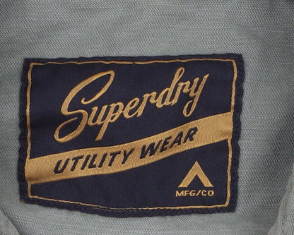 Superdry Men’s Green Cotton Utility Jacket Medium Casual Workwear