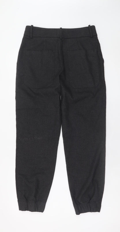 Zara Men Black Jogger Trousers Size S Elasticated Cuff Casual Pants
