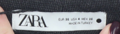 Zara Men Black Jogger Trousers Size S Elasticated Cuff Casual Pants