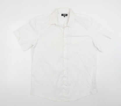 Dunnes Stores Men’s White Short Sleeve Regular Fit Dress Shirt 16.5in