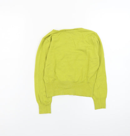 Dunnes Women’s Green Cardigan Small Square Neck Knit Top