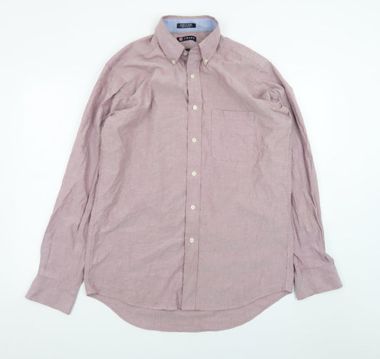 Chaps Men's Pink Classic Fit Oxford Button-Down Shirt 15.5 Long Sleeve