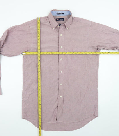 Chaps Men's Pink Classic Fit Oxford Button-Down Shirt 15.5 Long Sleeve