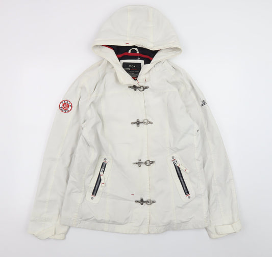 Mox Men's White Hooded Parka Jacket Size 46 Regular Fit Waterproof