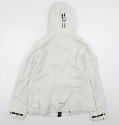 Mox Men's White Hooded Parka Jacket Size 46 Regular Fit Waterproof
