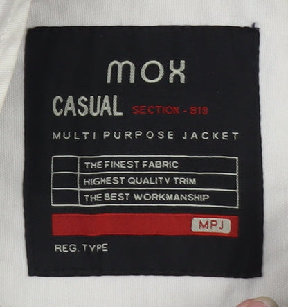 Mox Men's White Hooded Parka Jacket Size 46 Regular Fit Waterproof