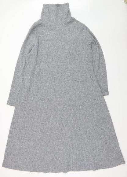Dunnes Stores Women’s Grey XL Ribbed Roll Neck Jumper Dress