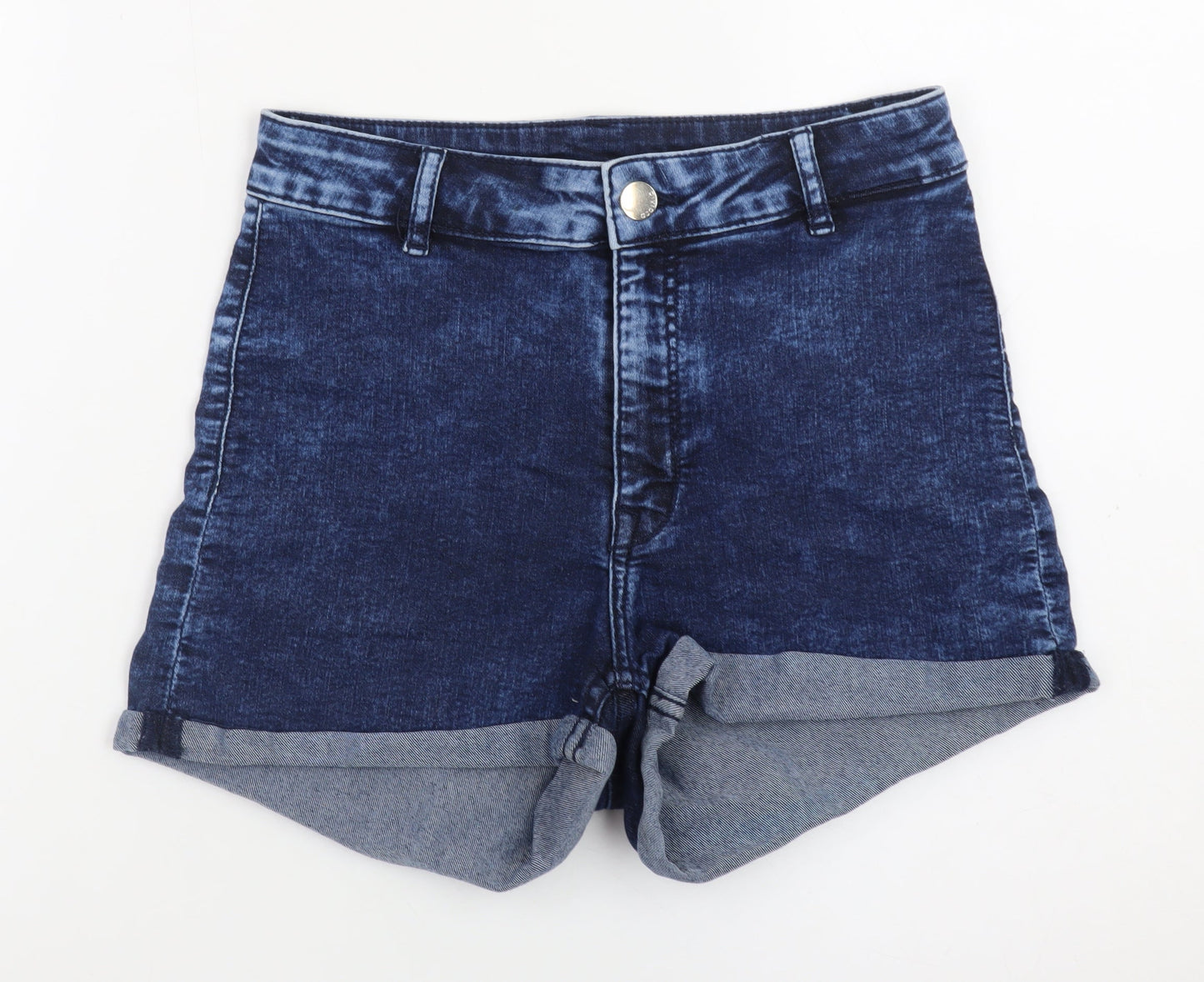 H&M Women Blue Size 8 High Waist Denim Shorts