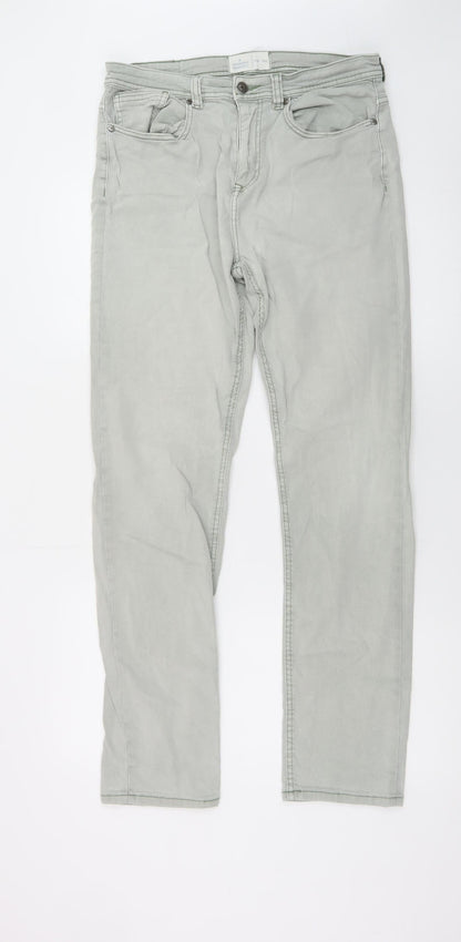 Springfield Mens Grey Slim Straight Jeans W32 M