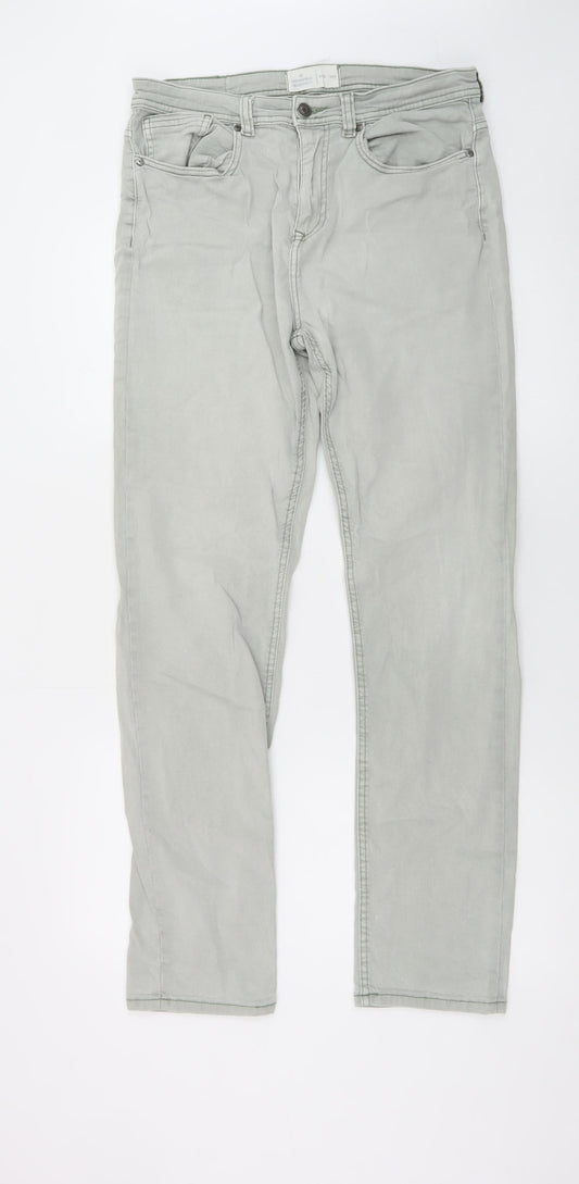 Springfield Mens Grey Slim Straight Jeans W32 M