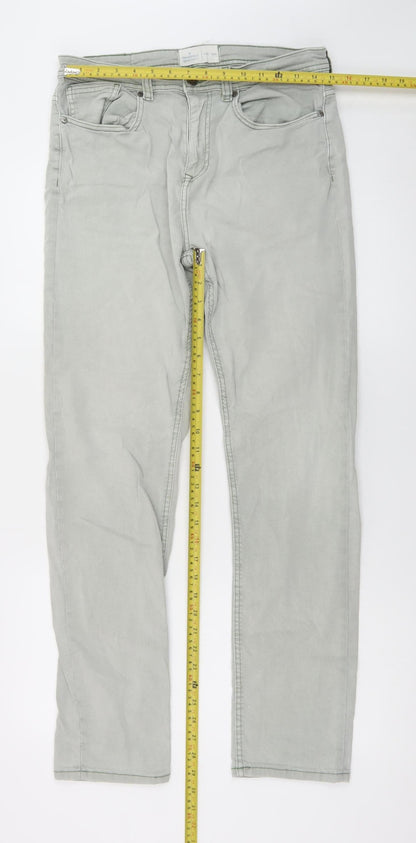 Springfield Mens Grey Slim Straight Jeans W32 M