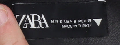 Zara Womens Black Faux Leather Skinny Trousers Size S