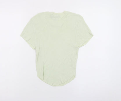 Zara Women Green Short Sleeve Ribbed Knit T-Shirt Size S