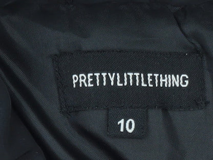 PrettyLittleThing Womens Black Size 10 Puffer Waistcoat
