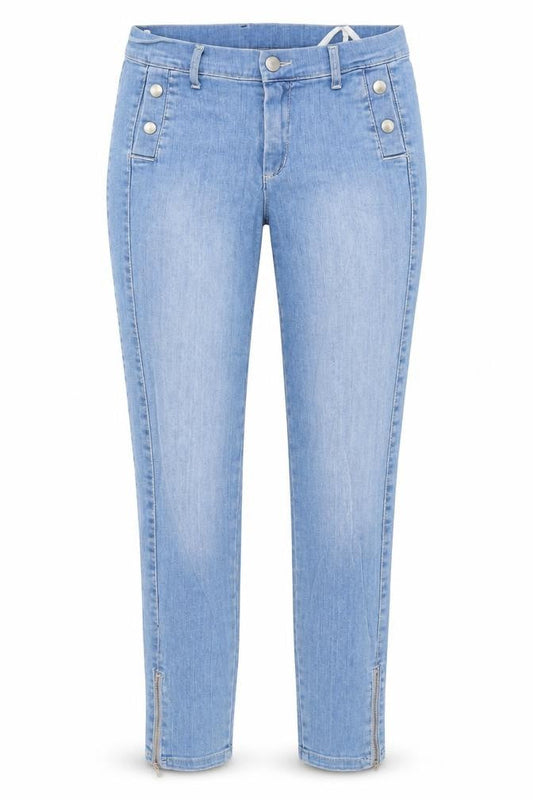 2-Biz Women Blue Skinny Ankle Zip Jeans Size 10