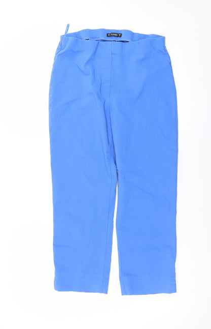 Dunnes Women’s Blue Cropped Cotton Stretch Trousers Size M