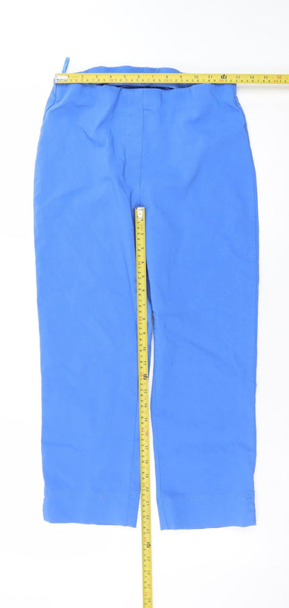 Dunnes Women’s Blue Cropped Cotton Stretch Trousers Size M