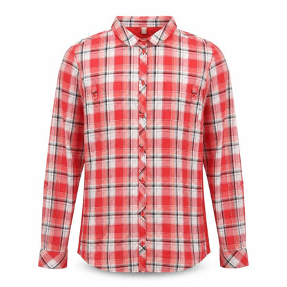 ESPRIT Women's Red Check Long Sleeve Cotton Button-Up Shirt Size 14