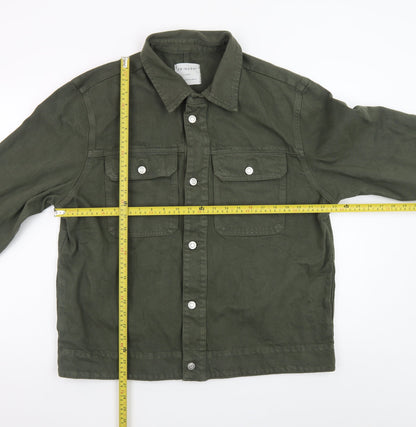 Primark Men's Green Cotton Button-Up Casual Jacket XL
