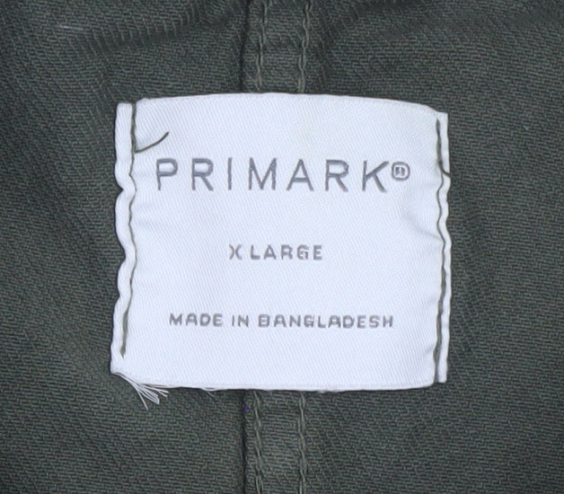 Primark Men's Green Cotton Button-Up Casual Jacket XL