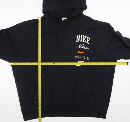 Nike Men's Black 2XL Pullover Hoodie Fleece Logo Sweatshirt